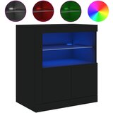 Maison Chic Komoda - Predalnik z LED lučkami črna 60,5x37x67 cm, (21716819) Cene