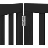 vidaXL Ograda za pse z vrati zložljiva 9 panelov črna 450 cm les | Shoptok.si