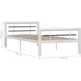vidaXL Okvir za krevet bijelo-crni metalni 90 x 200 cm | shoptok.hr