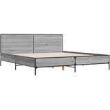  Okvir za krevet boja hrasta 200x200cm konstruirano drvo i metal Siva 200 x 200 cm | shoptok.hr