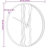  Zidni sat smeđi Ø 35 cm od željeza i hrastovo drvo | shoptok.hr