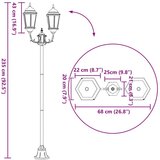 Lampa za vrt na postolju 2-lampe E27 Zelena 220 cm Aluminij | shoptok.hr