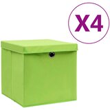  Kutije za pohranu s poklopcima 4 kom 28 x 28 x 28 cm zelene | shoptok.hr
