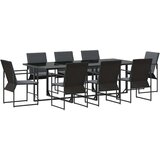  Vrtni set za objed 9 pcs Crna Čelik | shoptok.hr