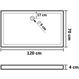 vidaXL Pravokotna ABS tuš kad črna 70x120 cm | Shoptok.si