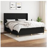 vidaXL Box spring postelja z vzmetnico črna 180x200 cm blago | Shoptok.si