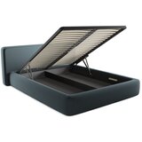 Makamii Plavi tapecirani bračni krevet s prostorom za odlaganje s podnicom 160x200 cm Kiana – | shoptok.hr