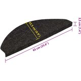  Samoljepljivi otirači za stepenice 20kom antracit 65x22,5x3,5cm | shoptok.hr