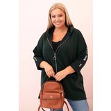 Kesi Włoski Women's butter-colored sweatshirt with decorative sleeves black u