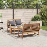  Sjedeća garnitura za vrt 3 kom. Prirodna Čvrsto teak drvo | shoptok.hr