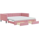 vidaXL Izvlečna dnevna postelja s predali roza 100x200 cm ža | Shoptok.si