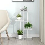 vidaXL Stalak za cvijeće s 4 razine 43 x 22 x 76 cm bijeli metalni Cijene