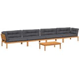  5-dijelna set vrtnih sofa od paleta s jastucima od drva bagrema | shoptok.hr