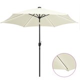  Vrtni suncobran LED s aluminijskim stupom 300 cm pijesak bijeli | shoptok.hr