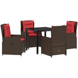 vidaXL 5-delna vrtna jedilna garnitura Rjava Poli Ratan, (22086801) | Shoptok.si