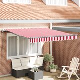 vidaXL automatska uvlačiva tenda crvena i bijela 300x250 cm Cijene