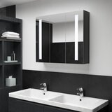 vidaXL LED kopalniška omarica z ogledalom 89x14x62 cm Cene