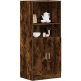 vidaXL Kuhinjska omarica dimljen hrast 57x41,5x131,5 cm inž. les | Shoptok.si