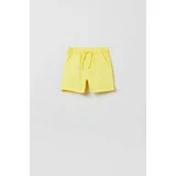 OVS Bombažne kratke hlače za dojenčke rumena barva