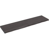 vidaXL Stenska polica temno siva 200x50x6 cm obdelana trdna hrastovina | Shoptok.si