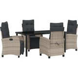 vidaXL 5-delni vrtni jedilni set svetlo sive poli ratana | Shoptok.si
