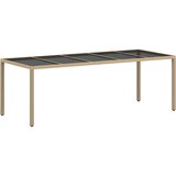  Set 5 Bež in črna Poli ratan, prašno lakirano jeklo, kaljeno steklo, (22087743) | Shoptok.si
