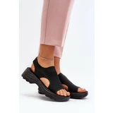 Kesi Women's sports sandals with thick soles black Deinaleia