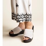 Gemre White openwork wedge mules eco leather Garvin | shoptok.hr