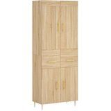 VidaXL Visoka komoda sonoma hrast 69,5x34x180 cm inženirski les Slike