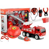 Vatrogasni set za igru - vozilo sa korpom, gas maska, kaciga, motorna pila i ostalo Cijene