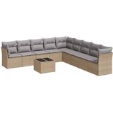 Maison Chic Seti vrtnega pohištva - Vrtna garnitura - Vrtni pohištvo set 10-delna z blazinami bež poli ratan, (21821658) | Shoptok.si