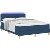  LED Box Spring Krevet s LED trakama Plava 160 x 200 cm tkanina | shoptok.hr