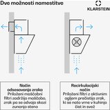 Klarstein Laurel poševna kuhinjska napa | način odsesavanja in recirkulacije zraka | varnostno steklo | 417 m³/h | 60 cm | Shoptok.si
