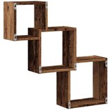 vidaXL Stenske police v obliki kocke starinski les 68x15x68cm inž. les Cene