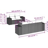  Vrtna sedežna garnitura 6-delna z blazinami rjav poli ratan, (21072054) | Shoptok.si