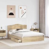  Postelja s shranjevanjem z vzglavjem Sonoma hrast 140 x 200 cm, (5000105051) | Shoptok.si