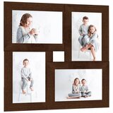 vidaXL Okvir za 4 fotografije (13 x 18 cm) tamnosmeđi MDF | shoptok.hr