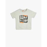 Koton T-Shirt Motto Printed Short Sleeve Crew Neck Cotton cene