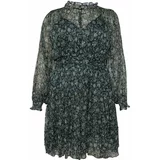 Guido Maria Kretschmer Curvy Collection Košulja haljina 'Liv' siva / svijetlosiva / kraljevski zelena
