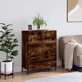 vidaXL Komoda dimljeni hrast 69,5x34x90 cm inženirski les | Shoptok.si