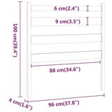  Uzglavlje za krevet crno 96 x 4 x 100 cm od masivne borovine | shoptok.hr