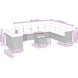  11-dijelni set vrtnih sofa od poliratana s jastucima bež | shoptok.hr