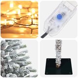 Umjetno božićno drvce s kuglicom 120 cm 150 LED lampica - Zelena i bijela 120 cm s LED-ima i crnim lopticama | shoptok.hr