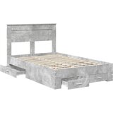  Krevetna konstrukcija s ladicama Betonski sivi 120 x 190 cm | shoptok.hr