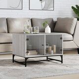  The Living Store Klubska mizica s steklenimi vrati siva sonoma 68,5x50x50 cm - Klubska Mizica, (21502263) | Shoptok.si