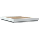  Okvir kreveta s LED svjetlima bijeli 150 x 200 cm drveni | Eponuda.com