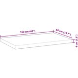  Ploča za umivaonik s uljnim premazom 160x50x4 cm drvo bagrema | shoptok.hr