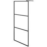 Pregrada za tuširanje s prozirnim staklom ESG crna 80 x 195 cm | shoptok.hr