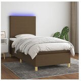  Krevet box spring s madracem LED tamnosmeđi 100x200 cm tkanina | shoptok.hr