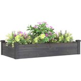 vidaXL Povišena vrtna gredica s oblogom siva 120x60x25 cm od jelovine | shoptok.hr